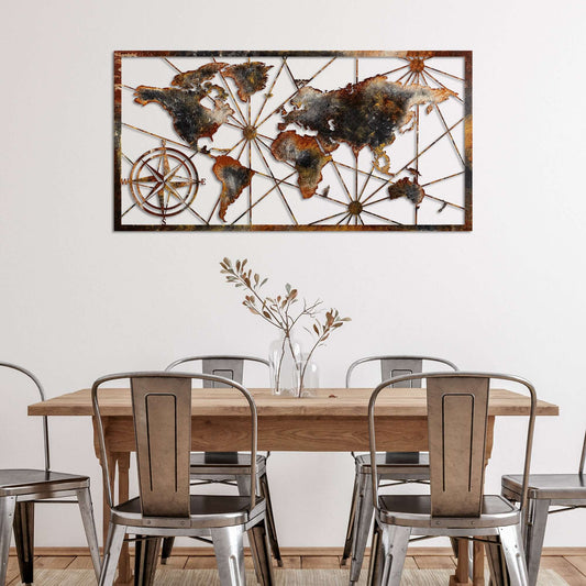 7 Best World Map Wall Art for an Elevated Home Interior
