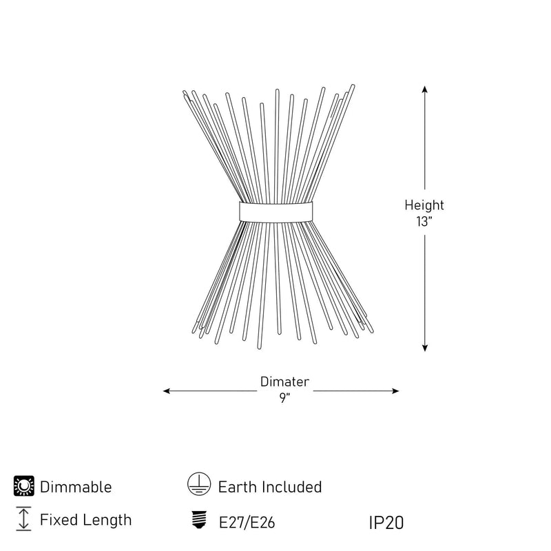 Modern twin tube wall light with exposed filament bulbs, sleek design for stylish illumination.