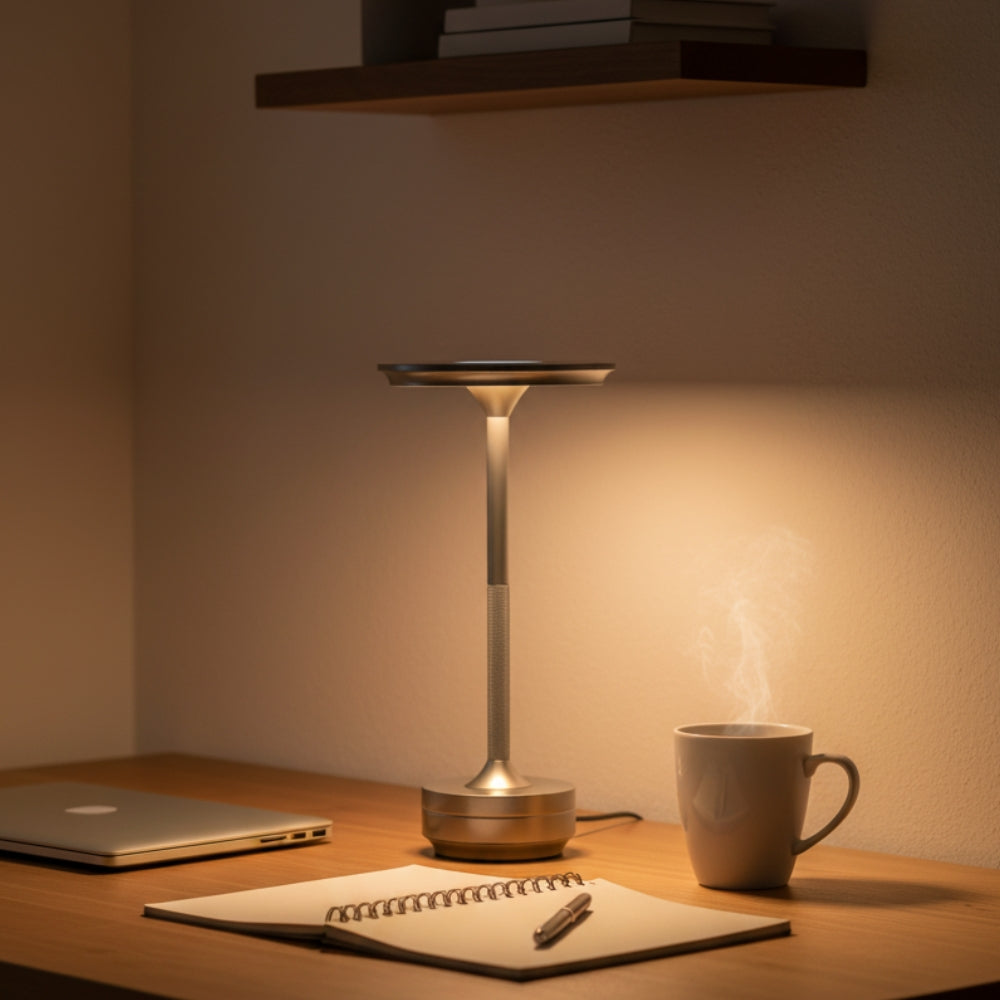 Silver Rechargeable Touch Table Lamp