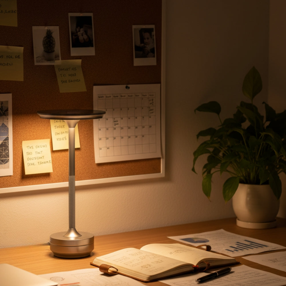 Silver Rechargeable Touch Table Lamp