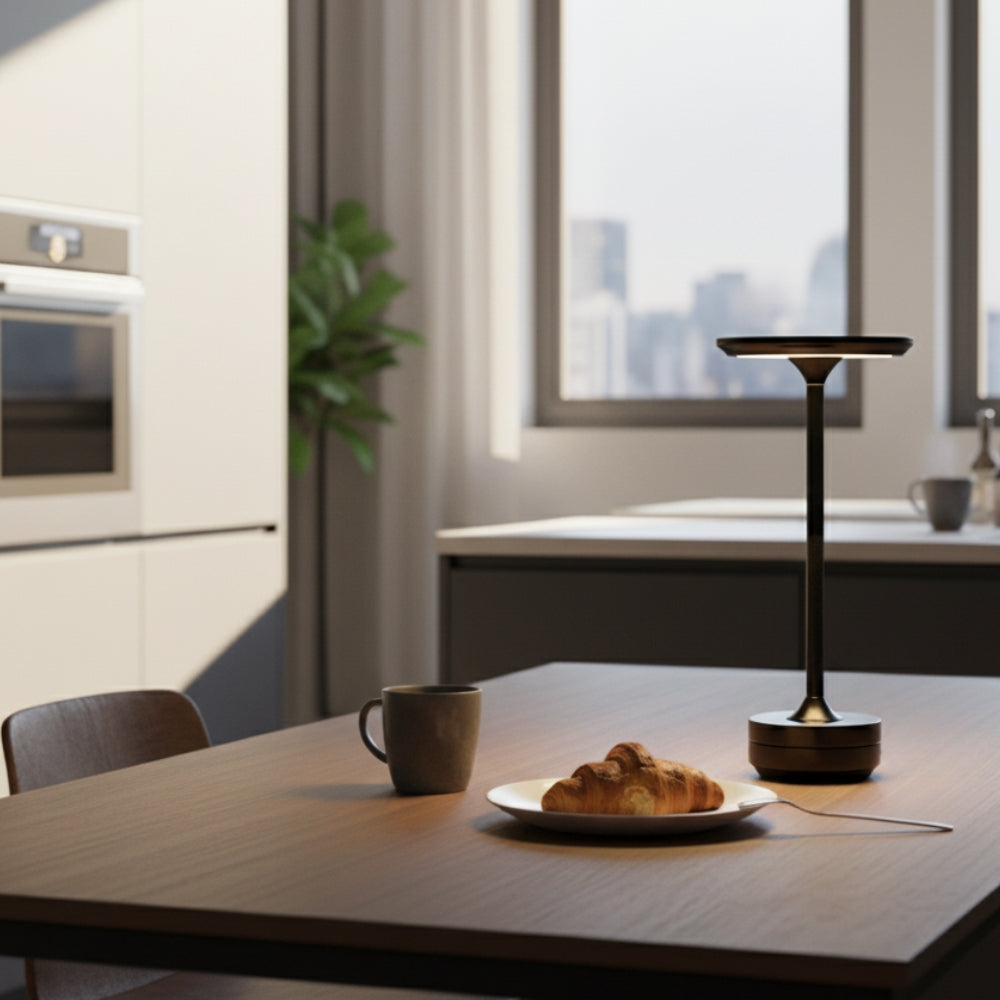 Black Rechargeable Touch Table Lamp