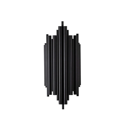 Modern black ribbed column wall light fixture for stylish wall decor and lighting.