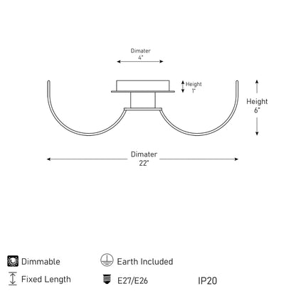 Wide Bloom Ceiling Light with Petal-like Wire Design