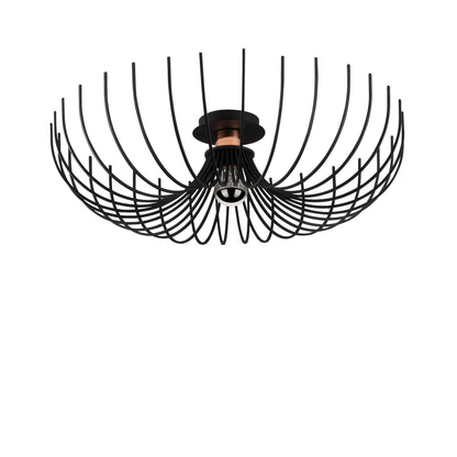 Wide Bloom Ceiling Light with Petal-Like Wire Design for Creative Decor