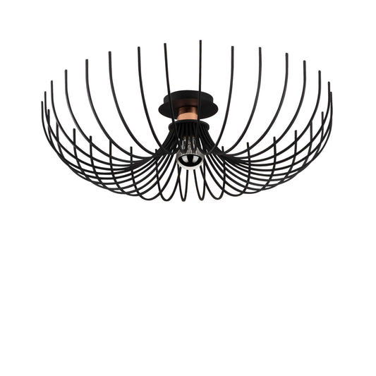 Wide Bloom Ceiling Light with Petal-Like Wire Design for Creative Decor