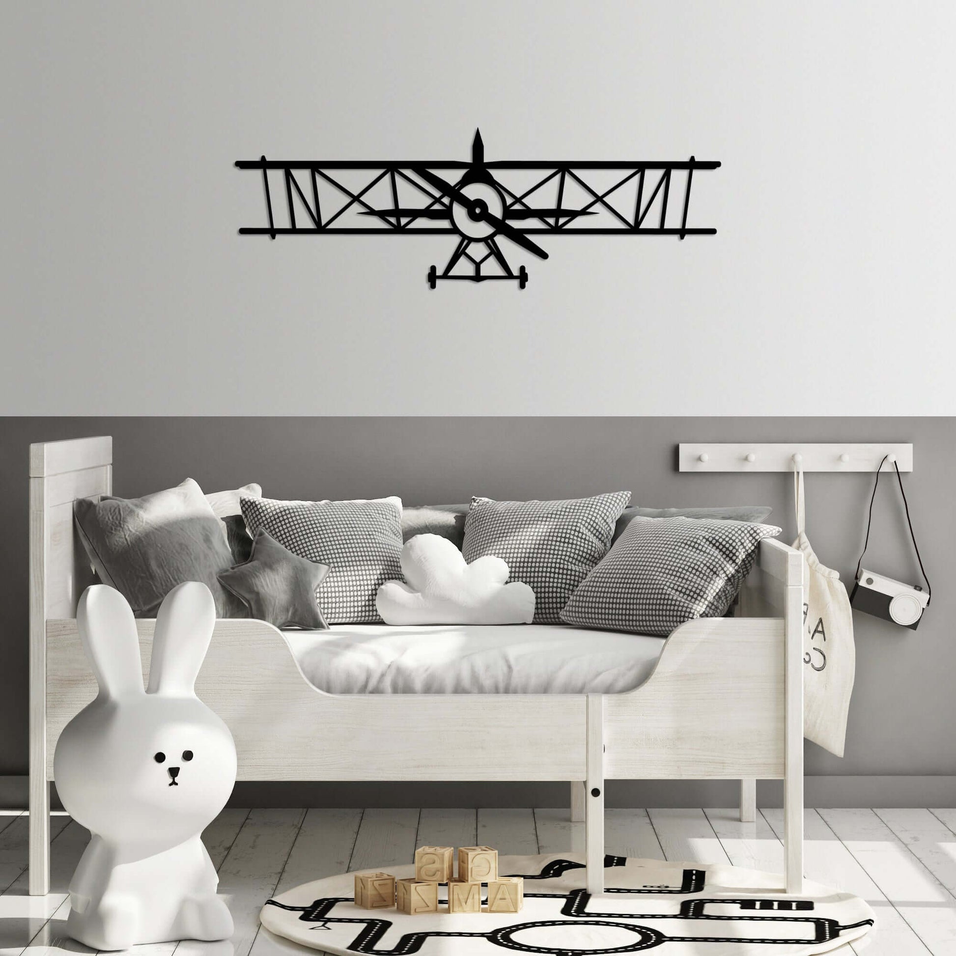 Aviator Dream Wall Art - Vintage airplane metal wall decor for kids' room or nursery