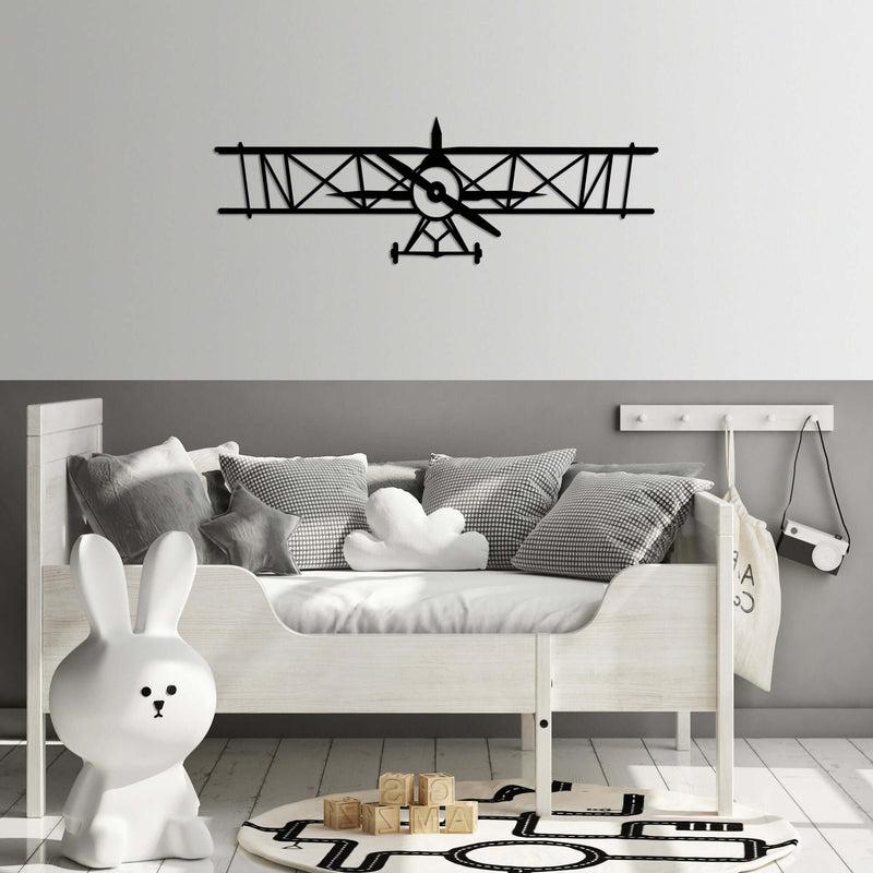 Aviator Dream Wall Art - Vintage airplane metal wall decor for kids' room or nursery