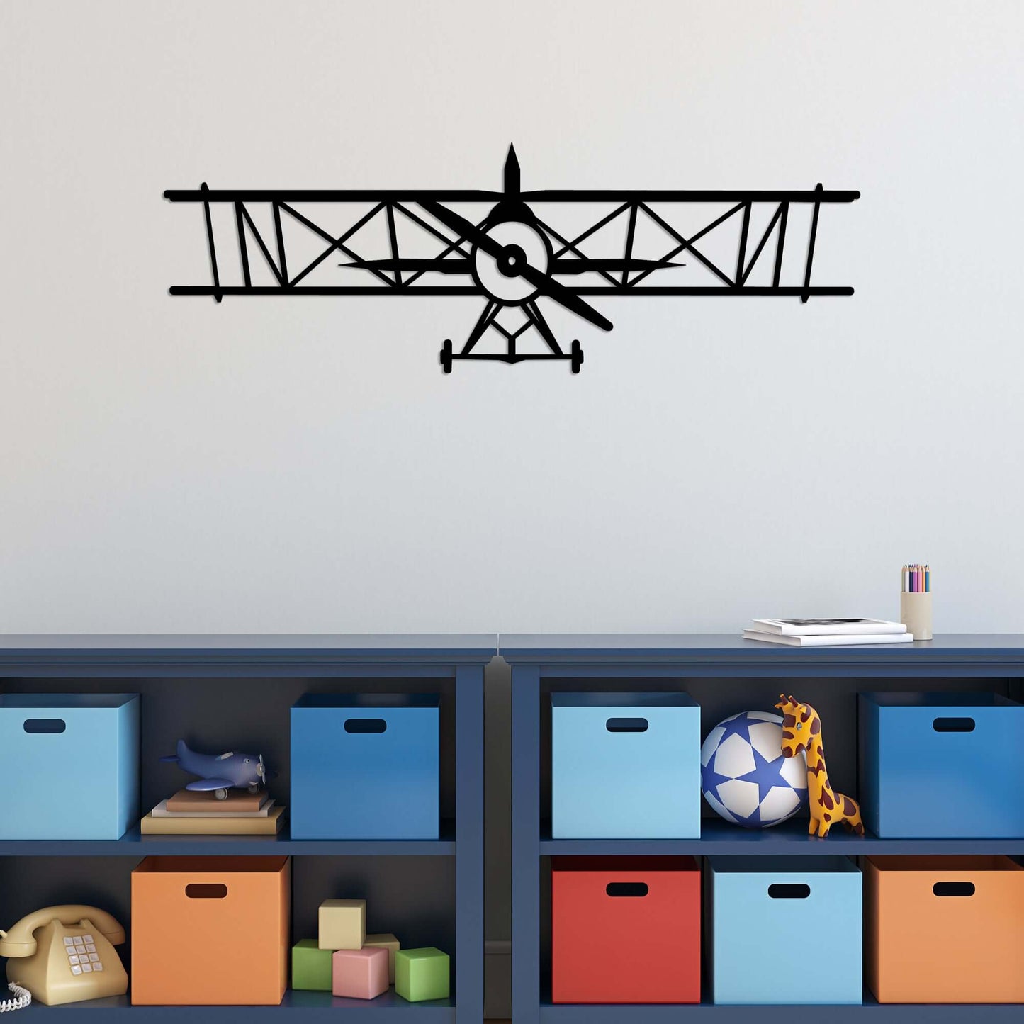 Aviator Dream Metal Airplane Wall Decor for Kids' Room