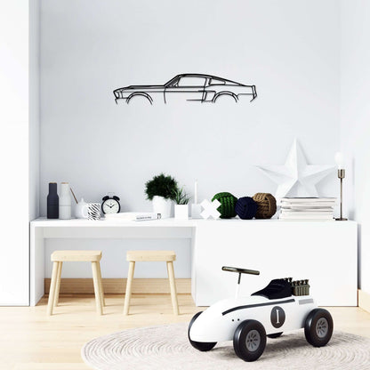 Sleek metal wall decor in classic car silhouette - Car Dreamscape.