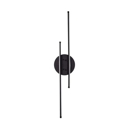 Dual Beam Wall Light in Black Finish with Two Elegant Bars Emitting Soft Glow