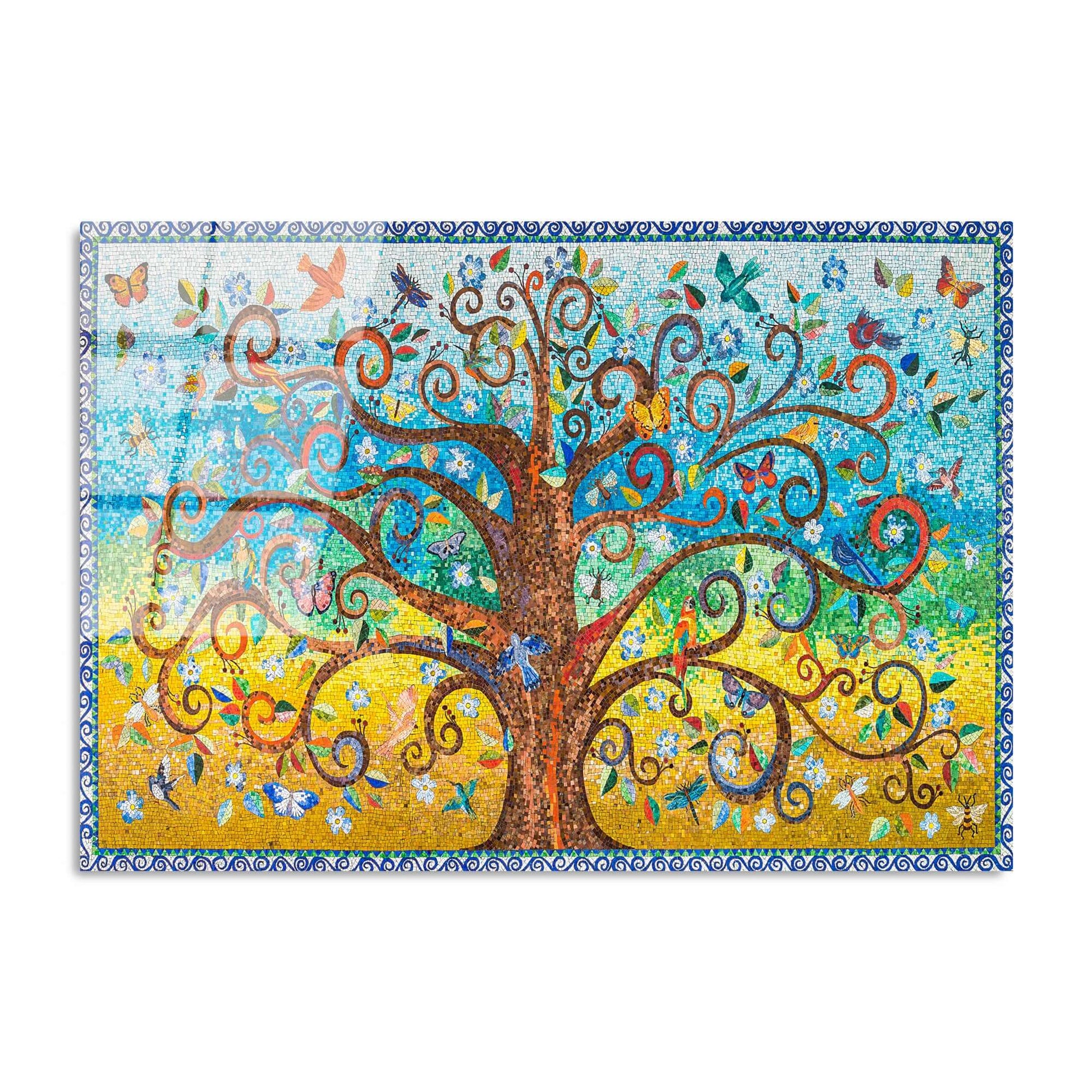 Enchanted Tree of Whimsy wall decor with vibrant swirling branches and fluttering birds.