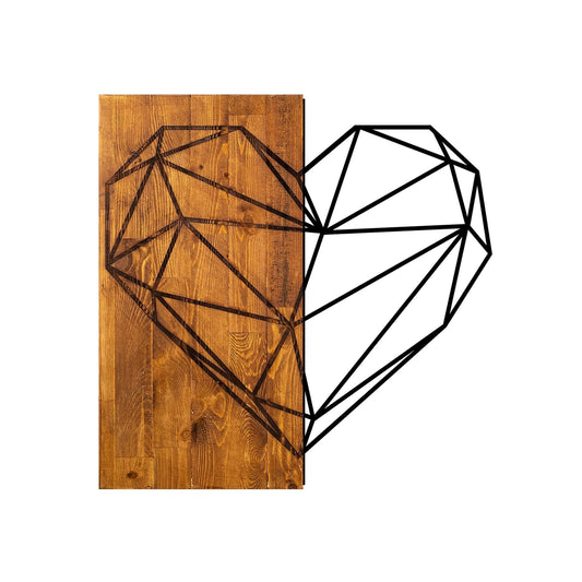 Geometric black lines forming heart wall art for modern decor.