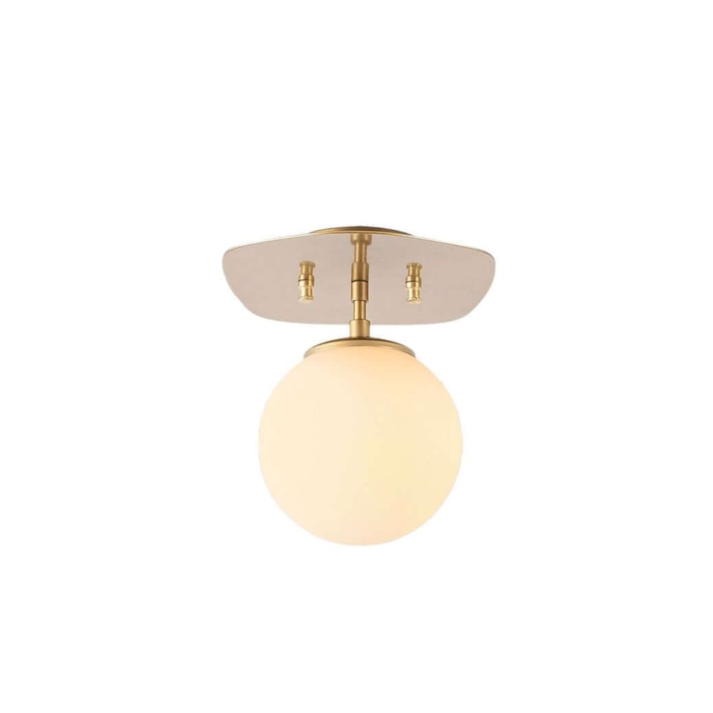 Halo Globe Ceiling Light with Gold Base - Modern and elegant round globe ceiling light fixture.