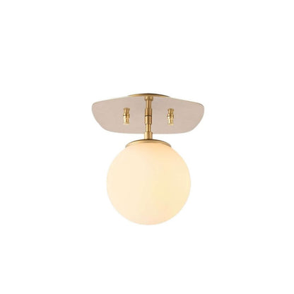 Halo Globe Ceiling Light with Gold Base - Modern and elegant round globe ceiling light fixture.