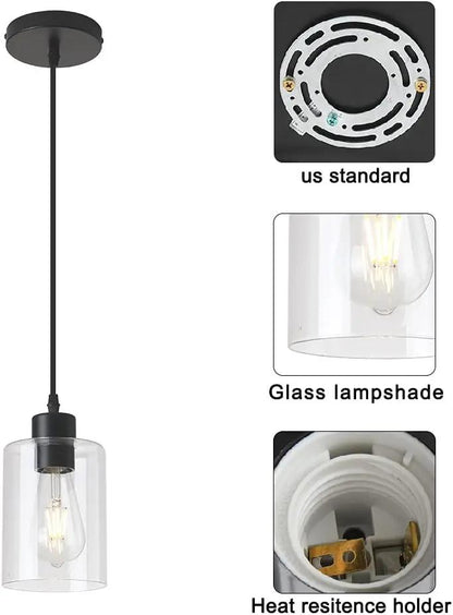 Farmhouse Black Glass Pendant Light Fixtures SwiftBeacon