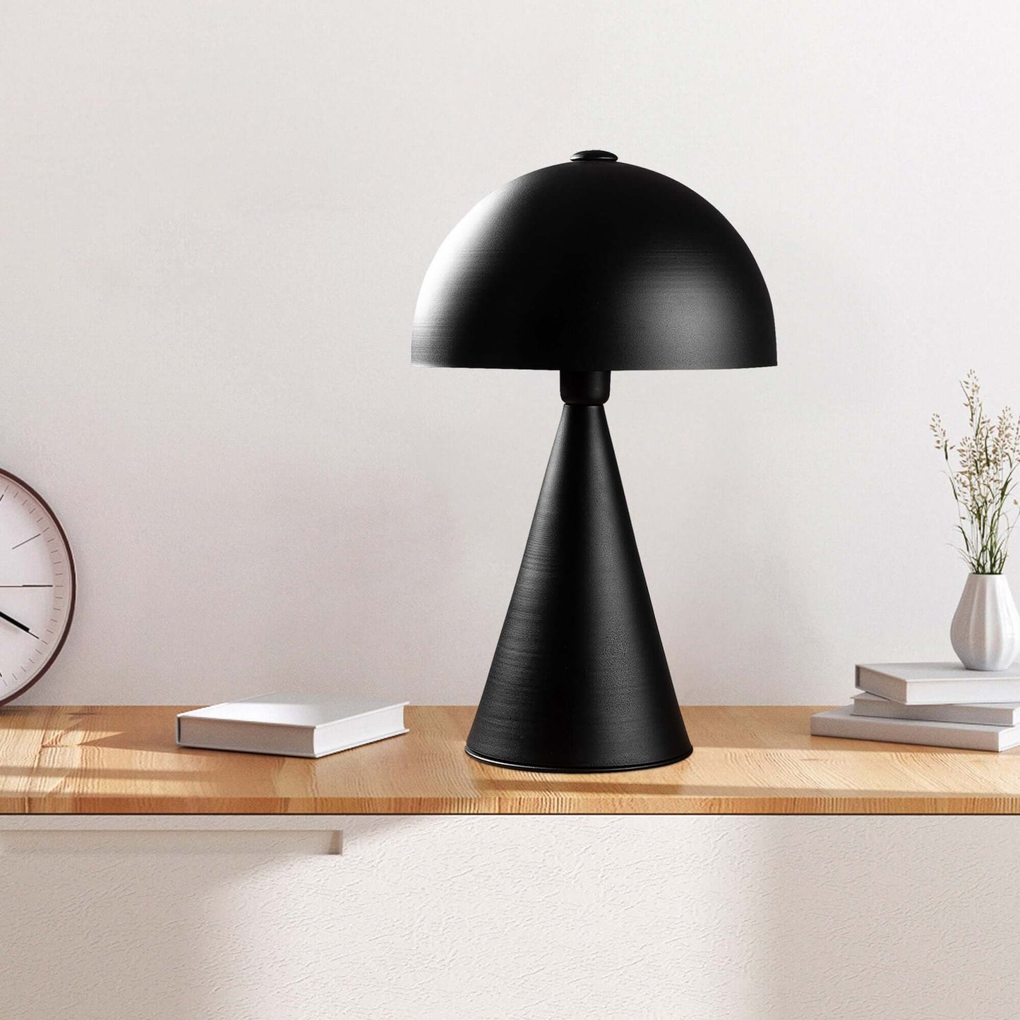 Luna Halo Table Lamp White with geometric silhouette in crisp white finish.