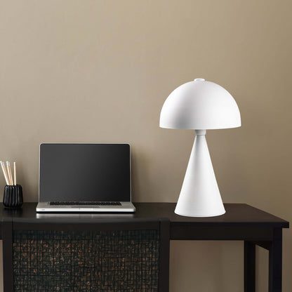 Luna Halo Table Lamp White with geometric silhouette in crisp white finish.