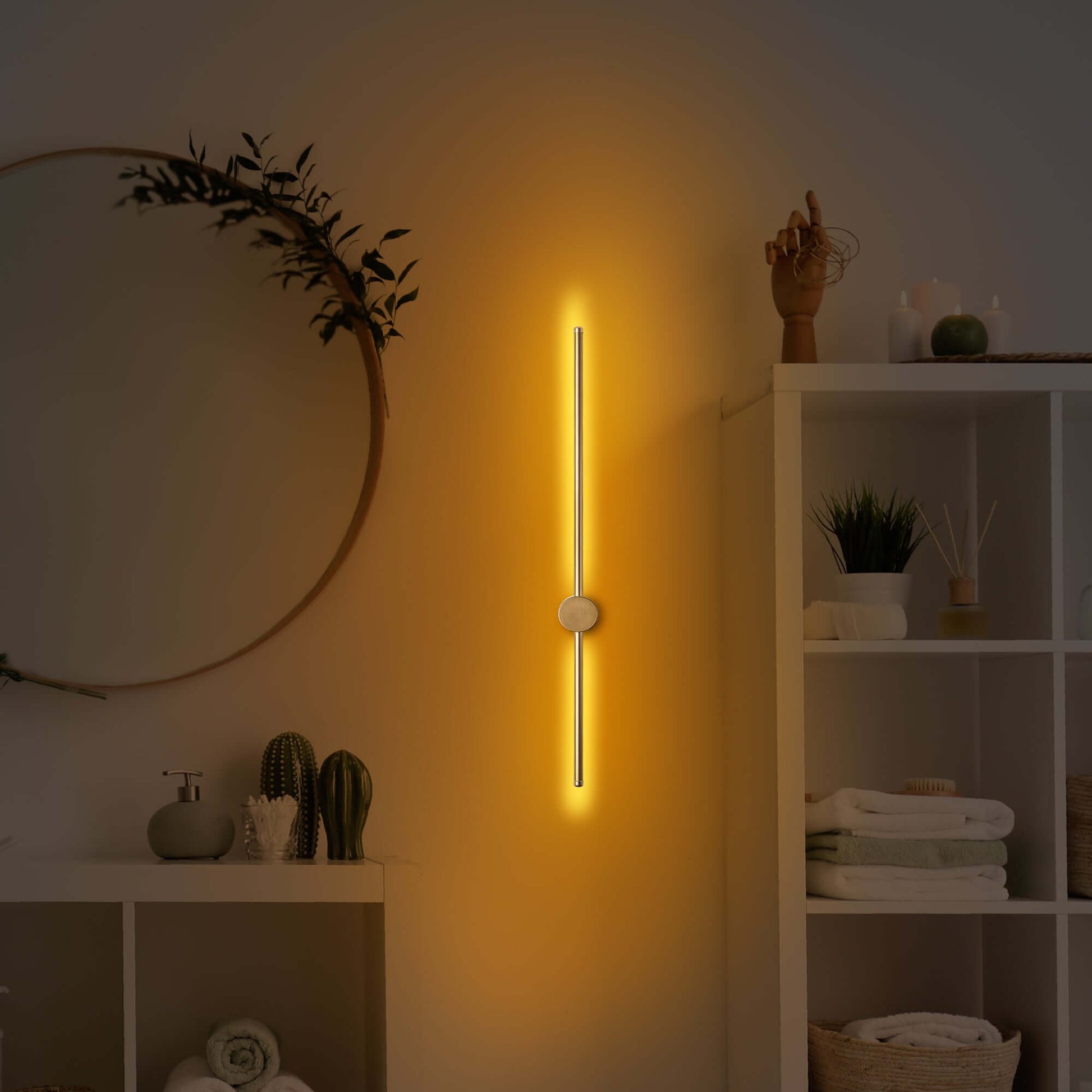 Minimalist Line Sconce Gold, modern and sleek wall fixture in gold finish.