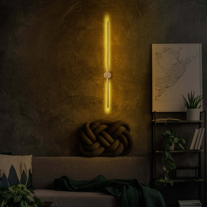 Minimalist Line Sconce Gold in modern design for walls.