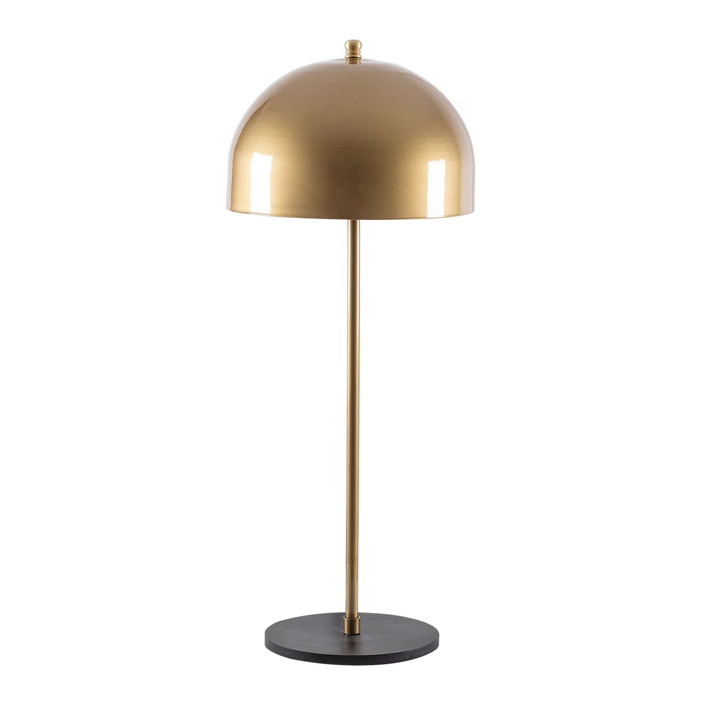 Modern gold dome desk lamp with minimalist design, perfect for workspace or living area.