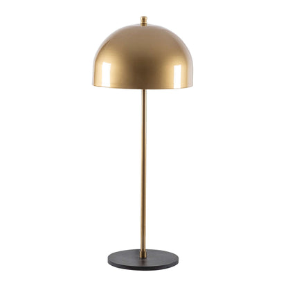 Modern gold dome desk lamp with minimalist design, perfect for workspace or living area.