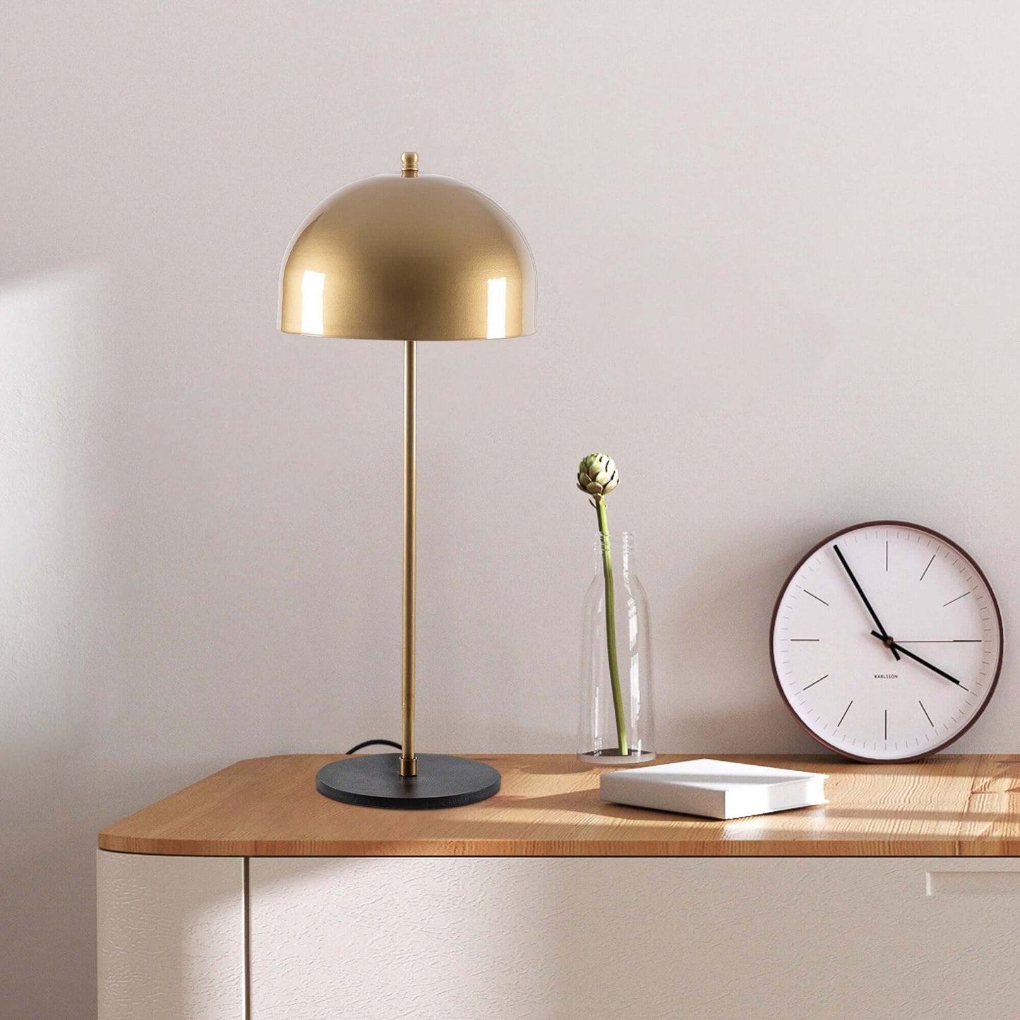 Modern gold dome desk lamp with minimalist design