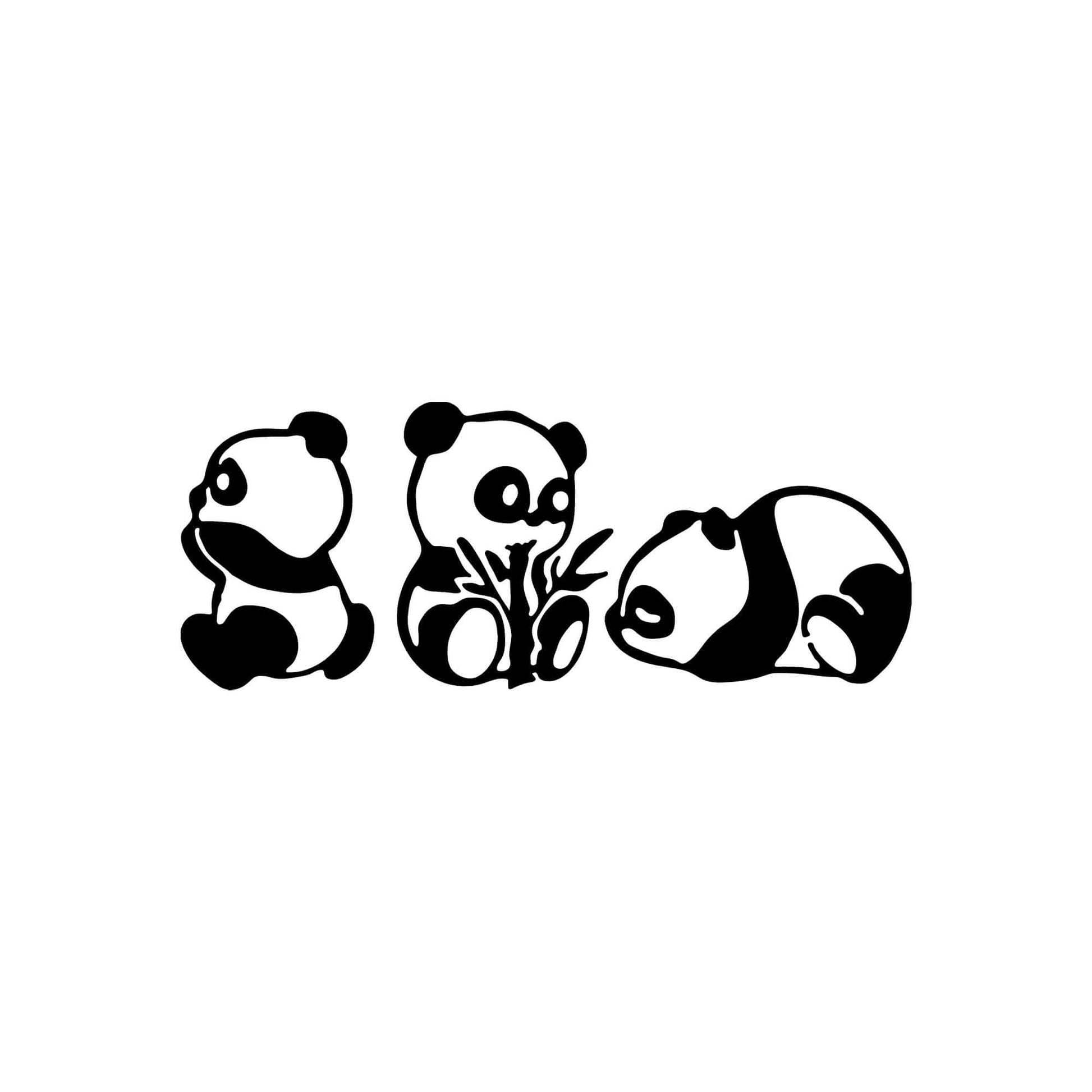 Panda silhouette metal wall art for kids' rooms, charming panda playtime design.