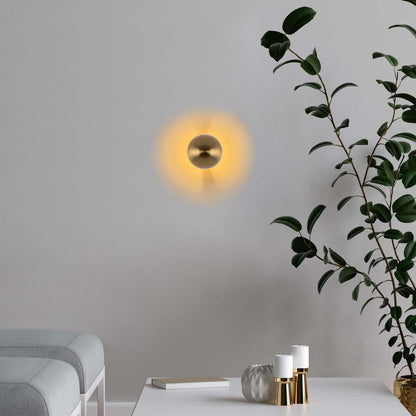 Radiant Sphere Wall Sconce in Brass Finish for Luxurious Space