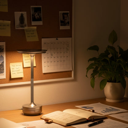 Silver Rechargeable Touch Table Lamp