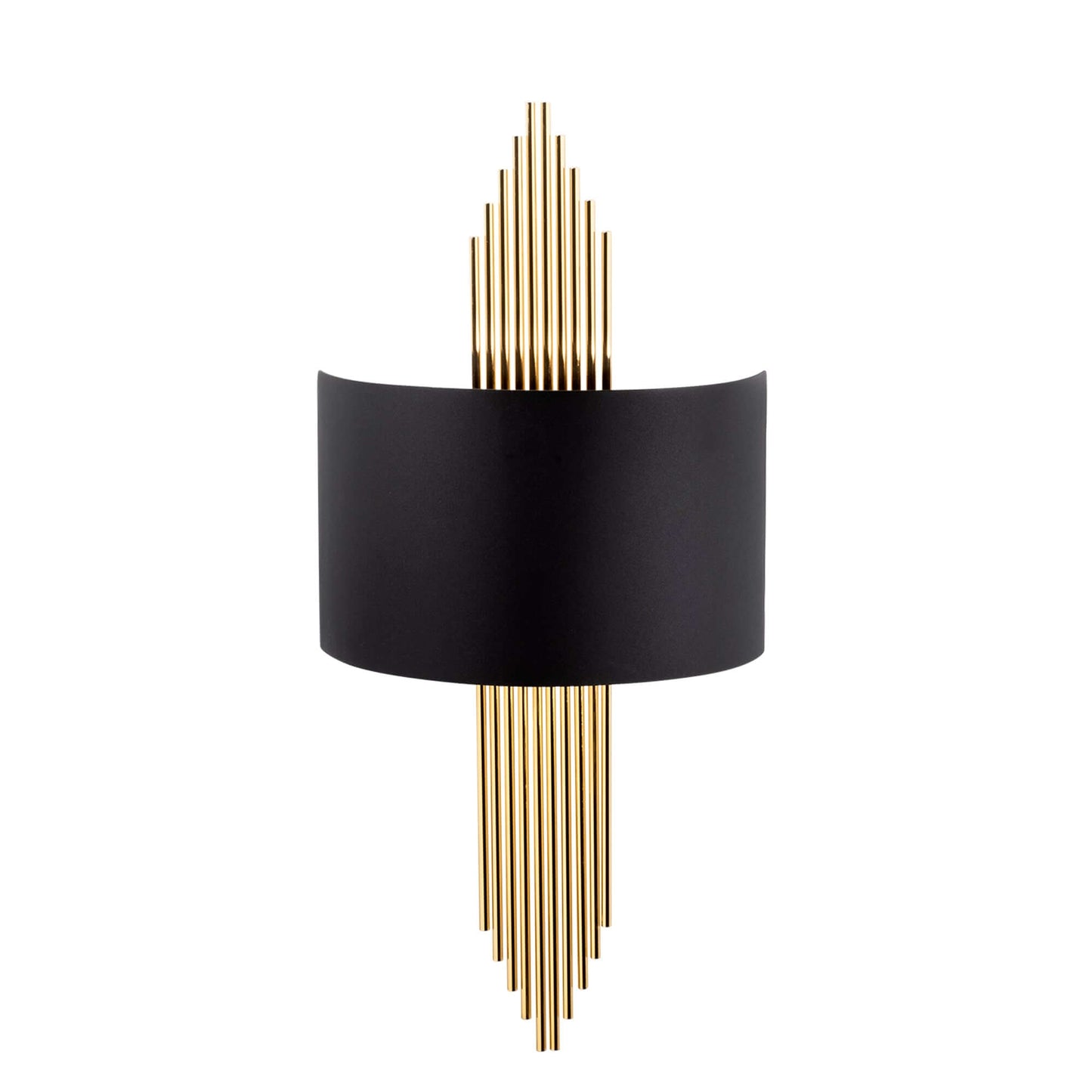 Regal Cascade Wall Sconce with Gold Rods and Black Shade