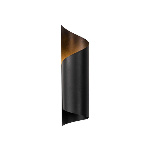 Ribbon Twist Wall Light in Black and Gold Metal Design