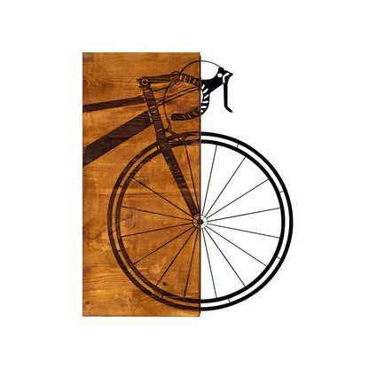 Ride in Style Wall Art with Half-Bicycle Design in Wood and Metal