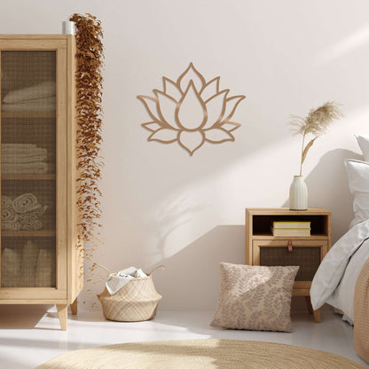 Serene Lotus Metal Wall Decor - Elegant lotus flower-shaped wall accent for peaceful and stylish home decor.