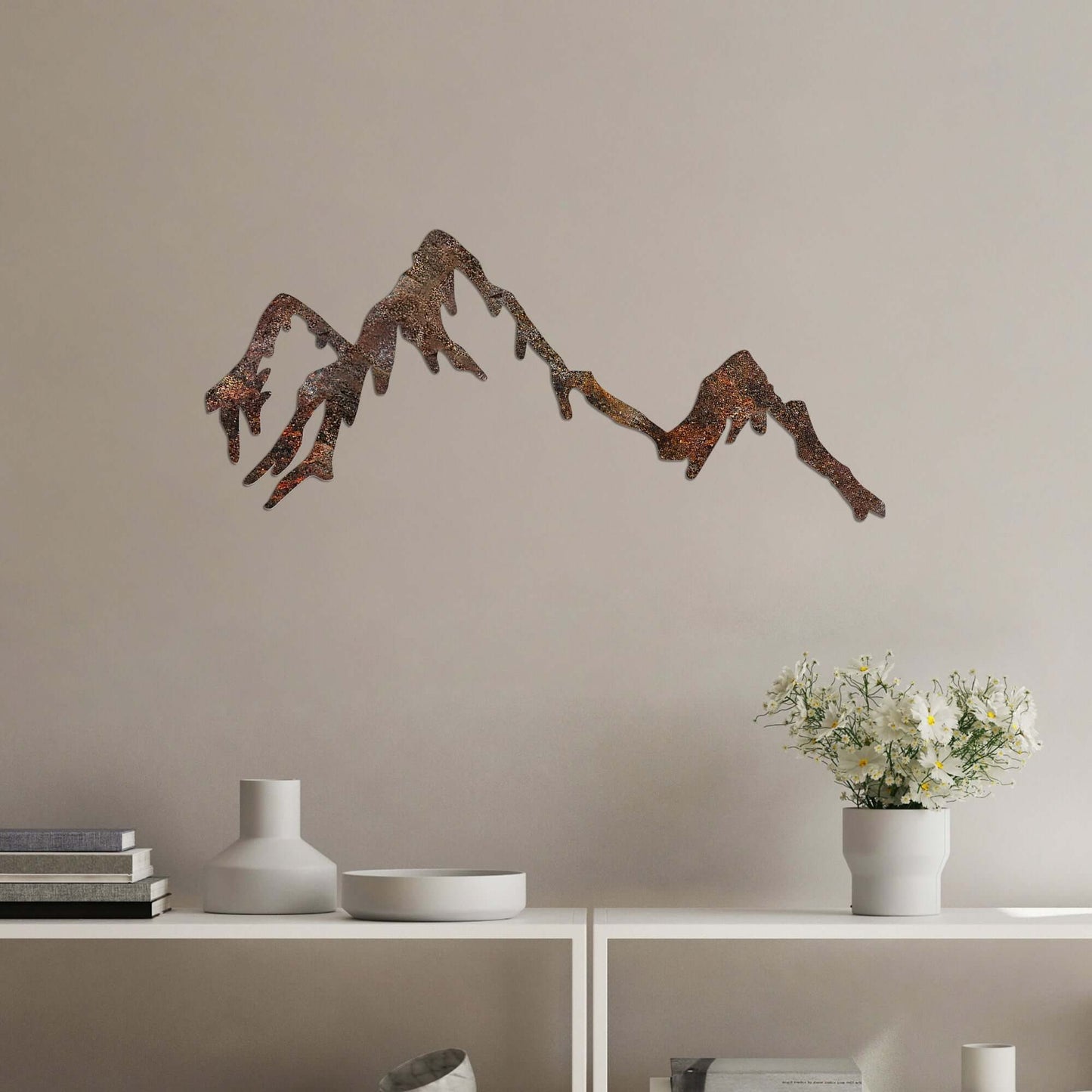 Summit Serenity minimalist mountain silhouette wall art décor.