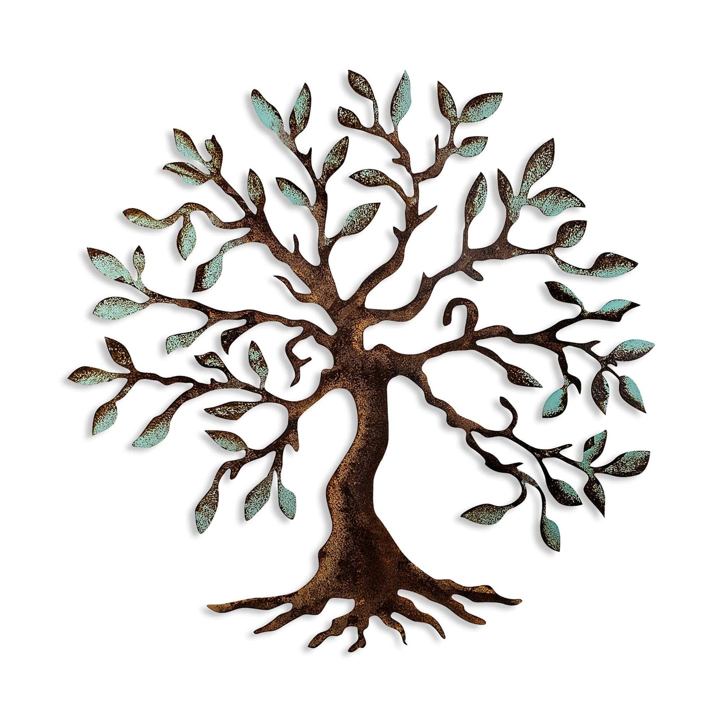 Metal tree wall art with flowing branches and leaves, adding a touch of nature to your home decor.