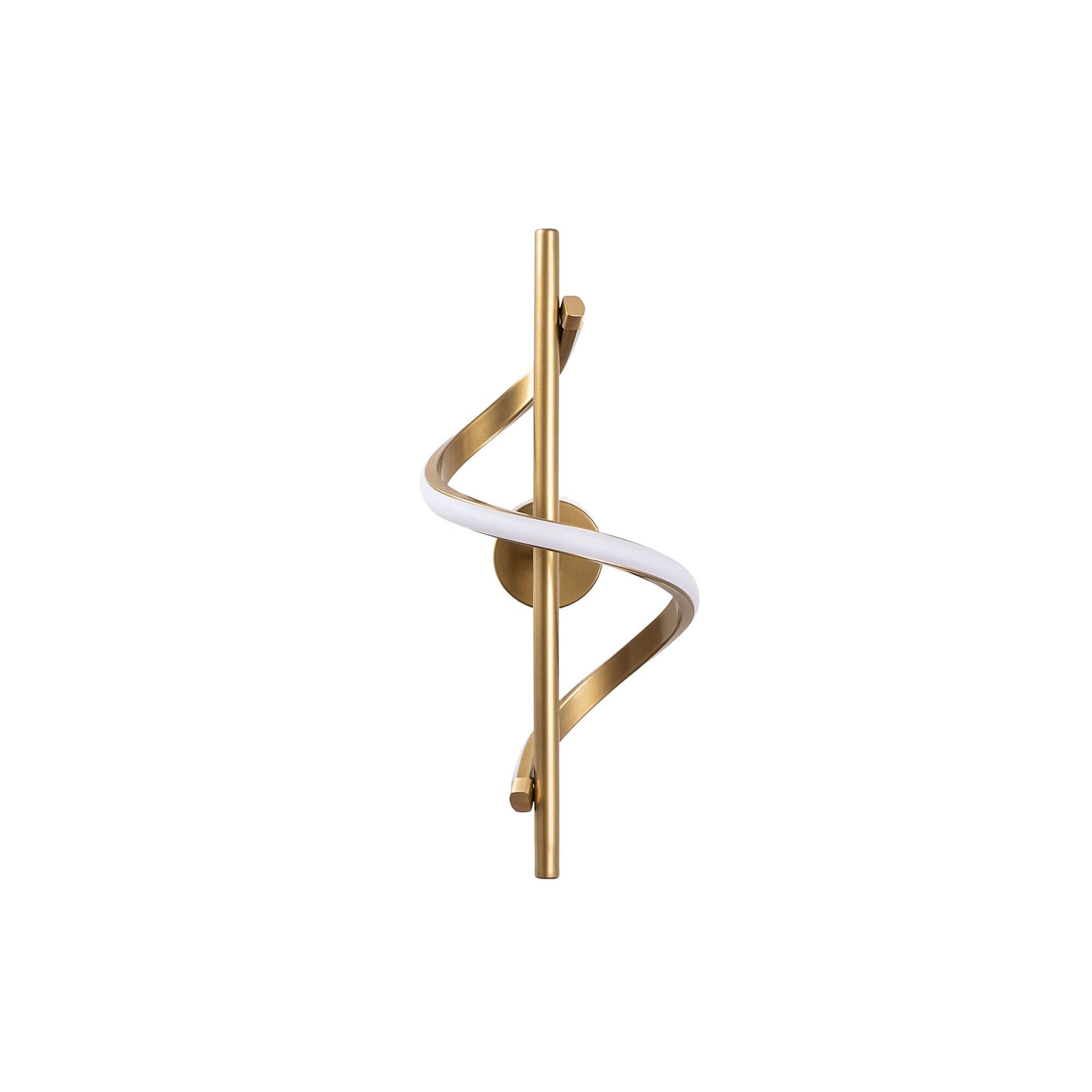 Twisted Aura Wall Light with Spiral Design in Gold Finish