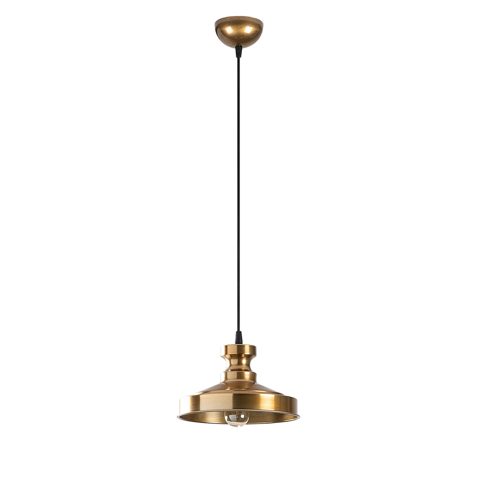 Vintage Luxe Pendant Brass with sophisticated brass finish, perfect for illuminating any room.