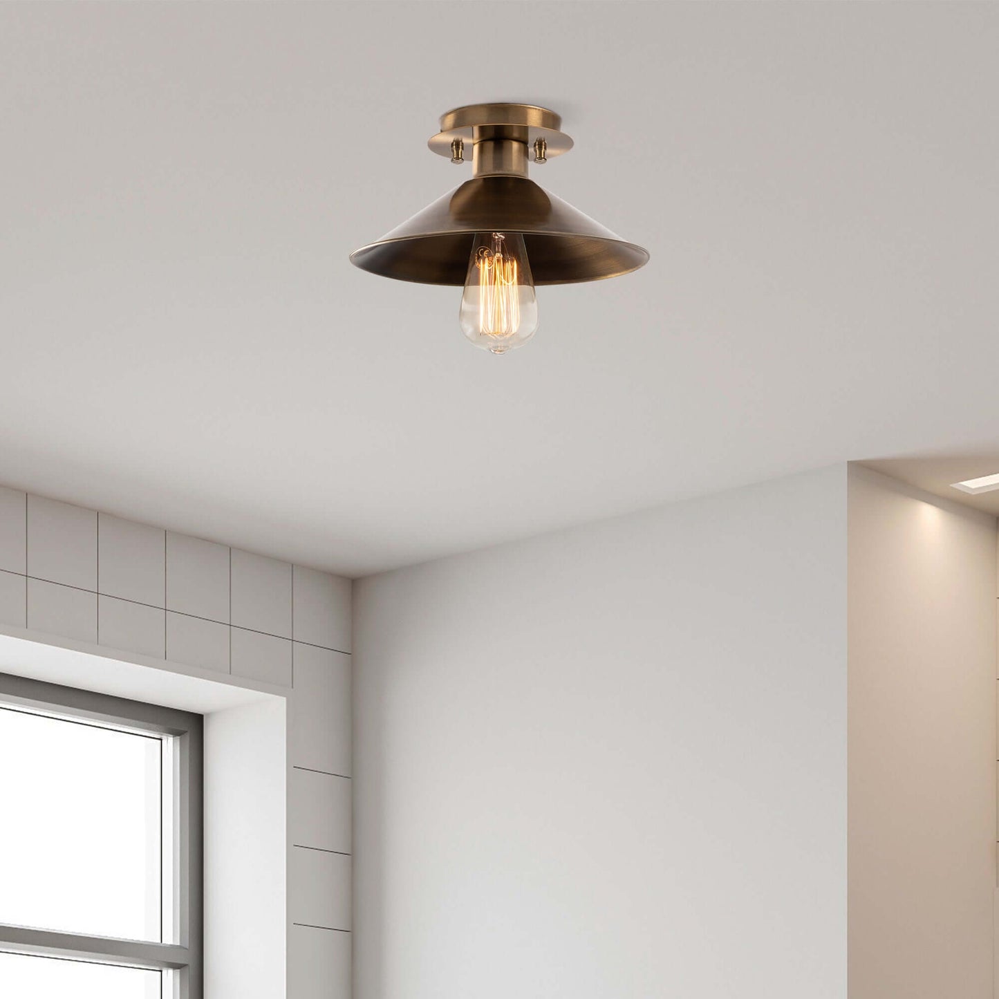 Whimsy Bronze Solo modern pendant light fixture in bronze finish.