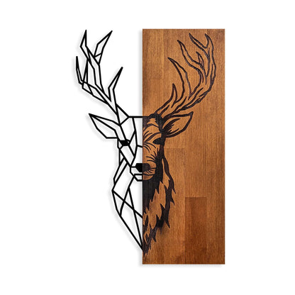 Wilderness Majesty stag wooden and metal wall decor.